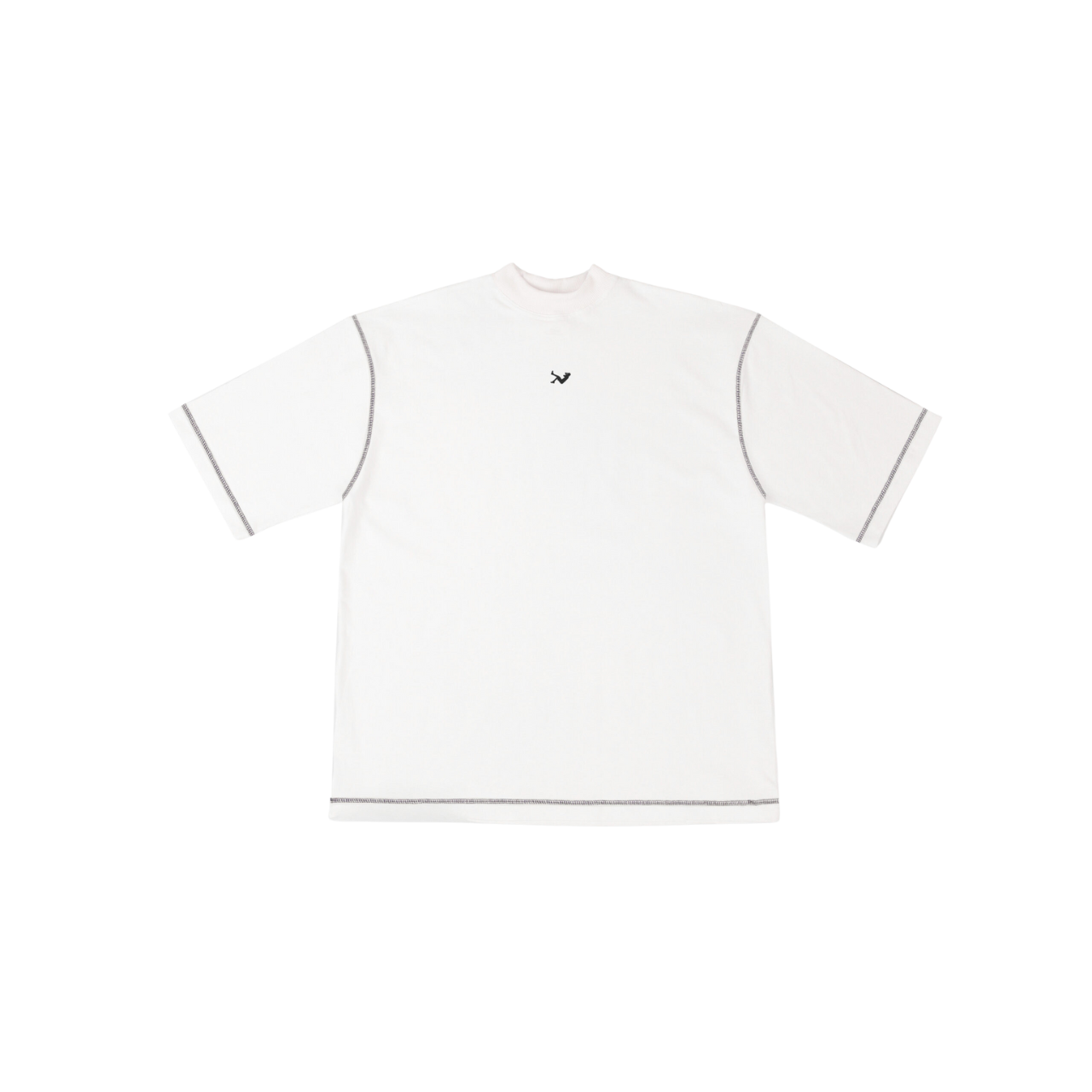 30.png White Cross Stitched T-Shirt - Image 1